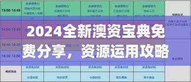 2024全新澳资宝典免费分享,资源运用攻略_卓越版SPD25.62