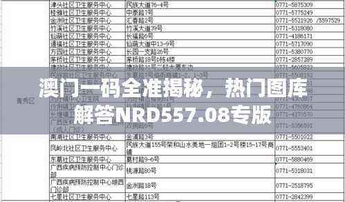 澳门一码全准揭秘,热门图库解答NRD557.08专版