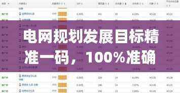 电网规划发展目标精准一码，100%准确率_EJC553.08直视版