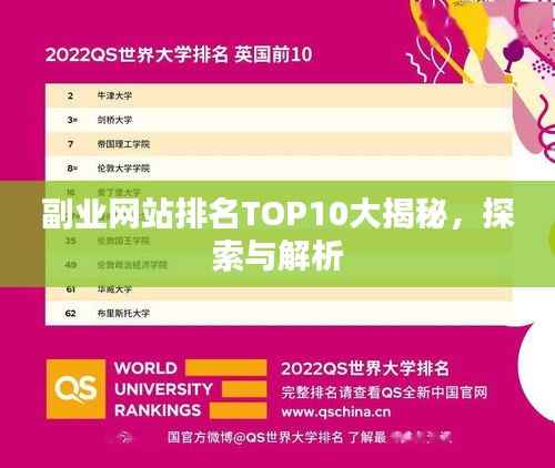 副业网站排名TOP10大揭秘,探索与解析