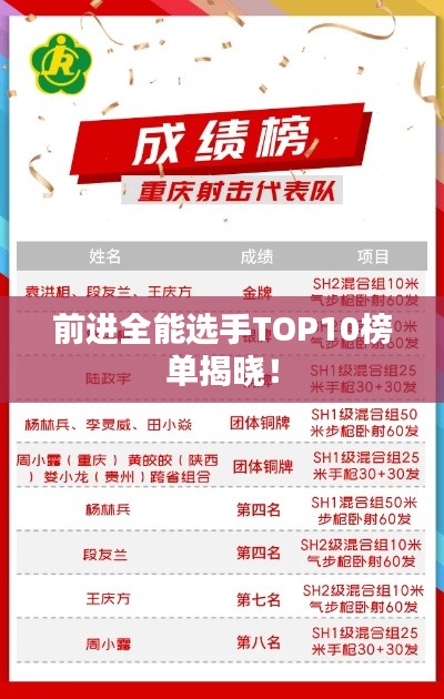 前进全能选手TOP10榜单揭晓!